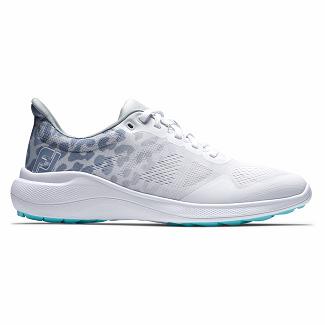 Women's Footjoy Flex Spikeless Golf Shoes White/Grey NZ-608104